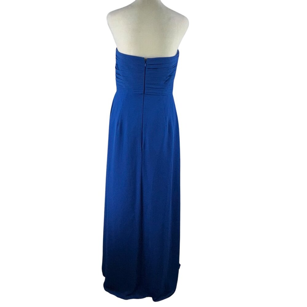 NWT Bill Levkoff 732 Chiffon Strapless Formal Maxi Dress Gown in Blue Size 10 - Picture 6 of 12